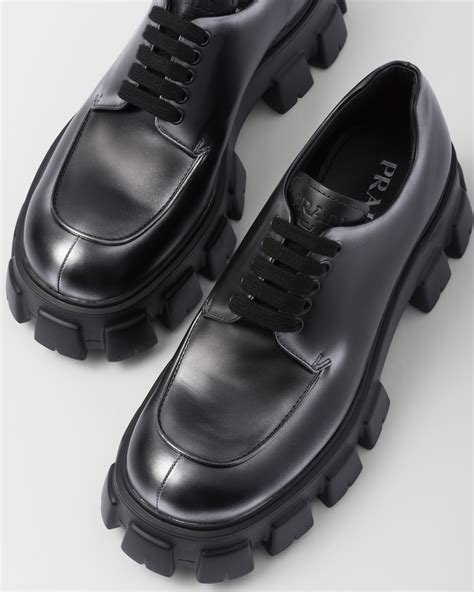 monolith brushed leather lace-up shoes